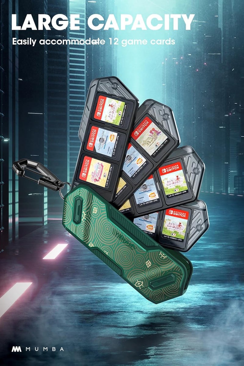 Mumba 12 Game Card Case for Nintendo Switch Game Cards, Portable and Exquisite Protective Hard Shell with 4 Layer Rotatable Holder for Nintendo Switch 2/Switch/Switch OLED/Lite (Viridian) - Image 3